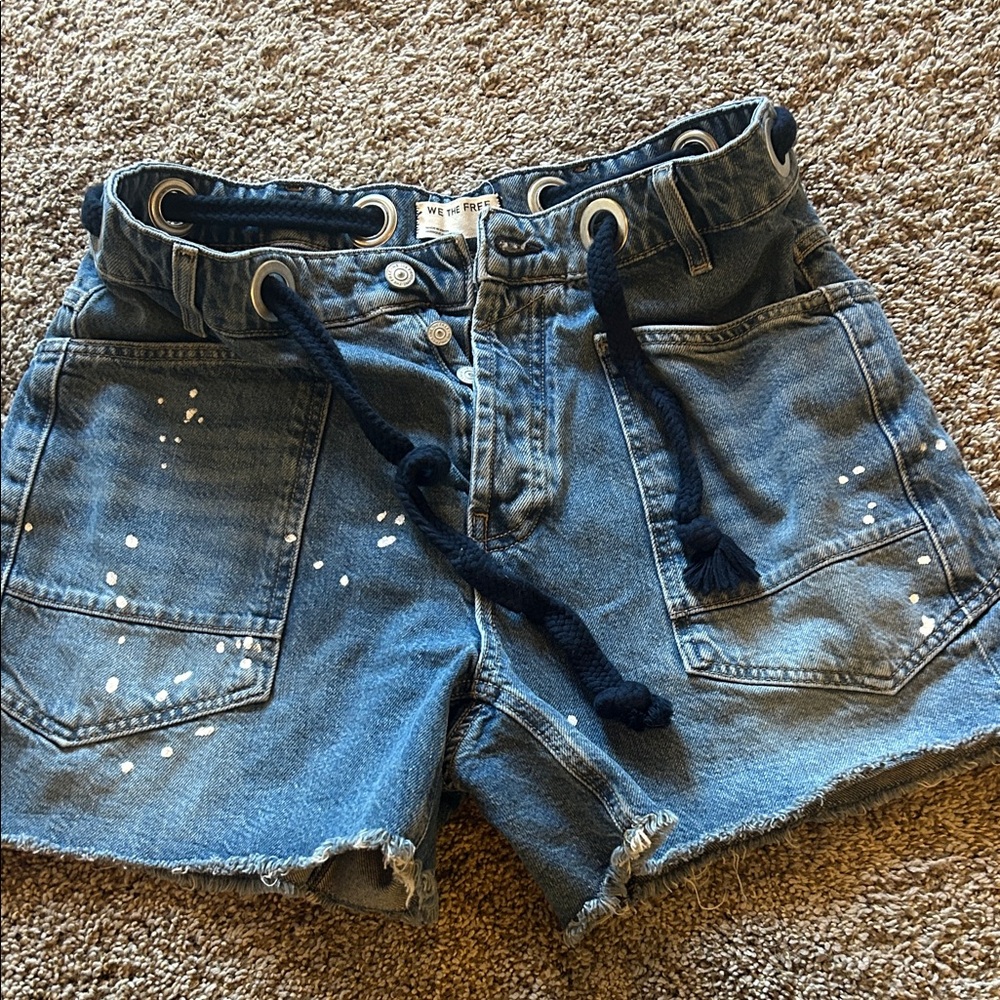 We The Free Denim Shorts with White Accents- NWOT